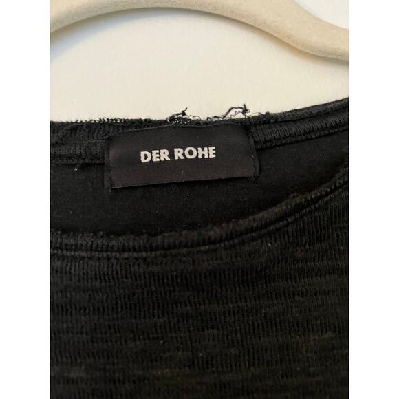 Der Rohe Black Long Sleeve Raw Hem Top Sz M - Picture 3 of 5